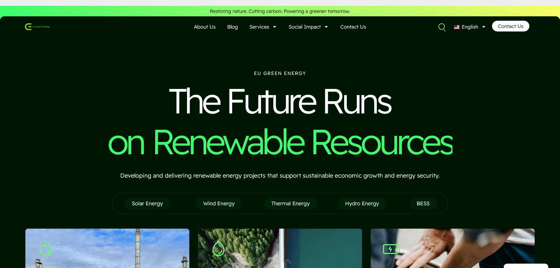 EU Green Energy website project by MUST